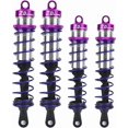 thumbnail image 2 of HUGFEGWE 4 Pcs Amortisseur avant et Arrière en Métal 1/8 pour Voiture RC, Pression Réglable, Ressort Assemblé pour Modèle de Voiture RC 1:8, Pièces de Rechange (Violet) CJB91-51935, 2 of 9