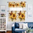 thumbnail image 2 of American Pastoral Sunflower Kitchen Curtains Valances and Tiers Set of 3 Retro Butterfly Floral Tier Curtains and Valance with Rod Pocket for Small Windows, 27.5"x36", 2 of 9