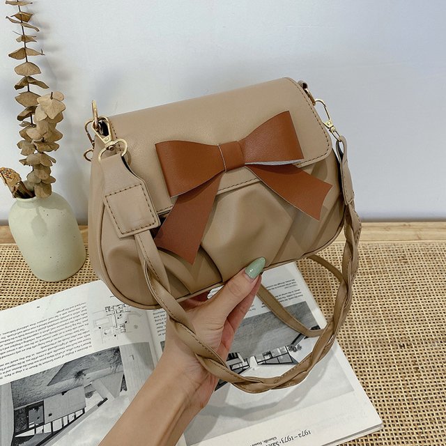 Bolso pequeño con lazo para mujer, moderno bolso de nube plisado, informal, moderno, con correa de hombro cruzada