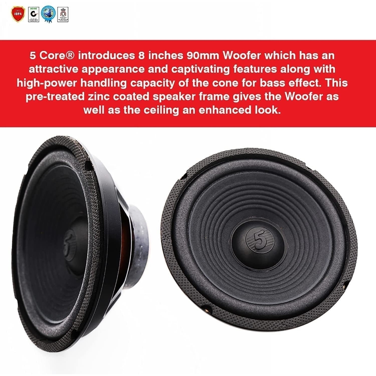 Replacement 8" Woofer Speaker 13 Oz Magnet 500W PMPO Car Home Audio STEREO 4 Ohm - image 5 of 7
