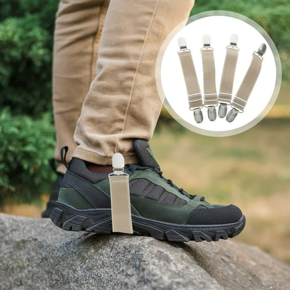 LEORX 4Set Multi-functional Design Pant Leg Clips for Boots Adjustable Elastic Straps Men Women