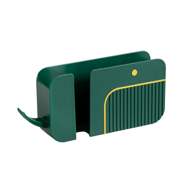 Bearachild Caja de almacenamiento montada en la pared Control remoto de TV Soporte de carga para teléfono móvil Contenedor Hogar Oficina Hotel Cocina y Comedor Verde
