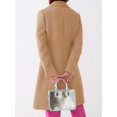 thumbnail image 3 of FUNING  Women's Elegant Single Breasted Coat Long Sleeve Mid Winter Overcoat Work Office Pea Coats, 3 of 4