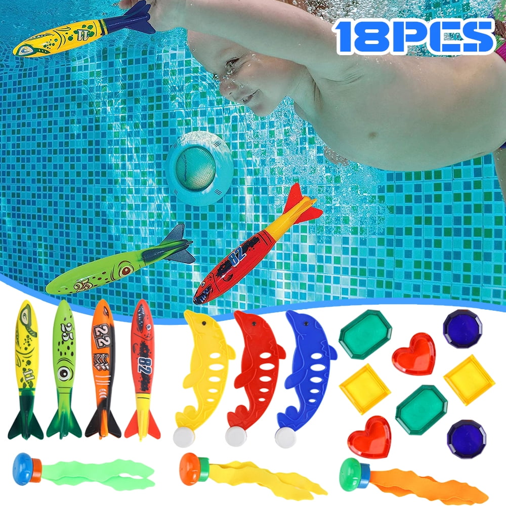 Giugt Pool Diving Toys, 18pcs Kids Swimming Pool Toys, Toddler/Kids