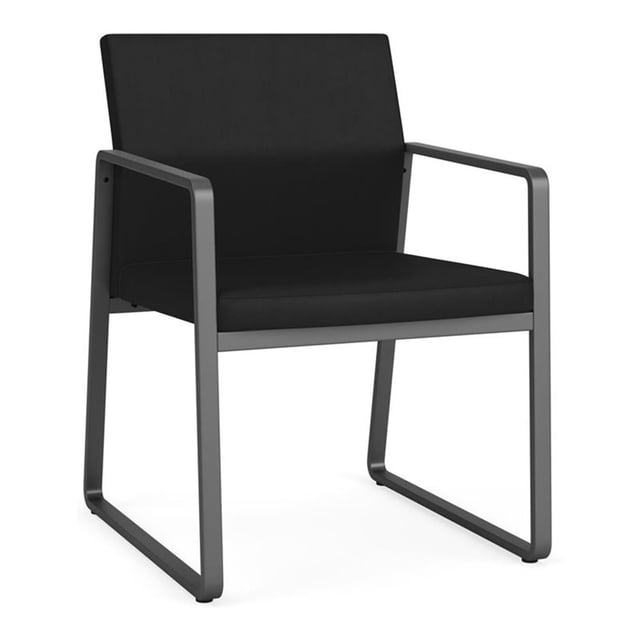 Fauteuil d'Invité pour Réception Salle d'Attente Soins de Santé / Acier Charbon / Noir