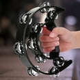 thumbnail image 4 of Metal Jingles Hand Held Percussion Double Row Jingles Handbell Tambourine Percussion Musical Instrument for Adults Kids Children (Black), 4 of 8