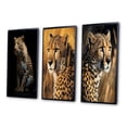 thumbnail image 3 of Designart "Wildlife Portrait Stunning Leopard III" Animals Leopard Framed Wall Art Set Of 3 - Brown Leopard Frame Gallery Wall Set For Home Decor, 3 of 6