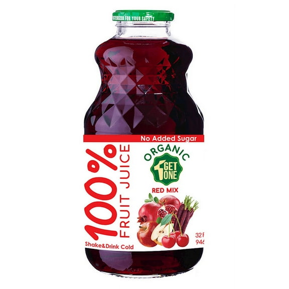 GETONE 100% Fruit juice Red Mix | 32 fl oz | 6 items