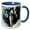 Blue/White, variant on 3drose, a Gray Wolf in the Snow, 11oz Two-tone Red Mug