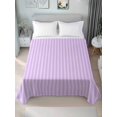thumbnail image 4 of Queen Flat Sheet 90"x102", Purple Soft Lightweight Bedding Flat Sheets Only, Geometric Vertical Striped Solid Rainbow Brushed Microfiber Top Bed Sheet, Breathable StainResistant Bedsheets, 4 of 9