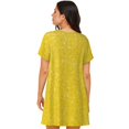thumbnail image 6 of Lafuoo Yellow Glitter Pattern Women's Short-sleeved Nightdress, Knee-length Pullover Nightgown, Summer Home Wear-Medium, 6 of 8