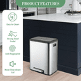 thumbnail image 4 of JoanKaren 8 Gal Stainless Steel Dual Trash Can,Compartment Step Kitchen Garbage Can with Lid and Inner Bucket, 4 of 8