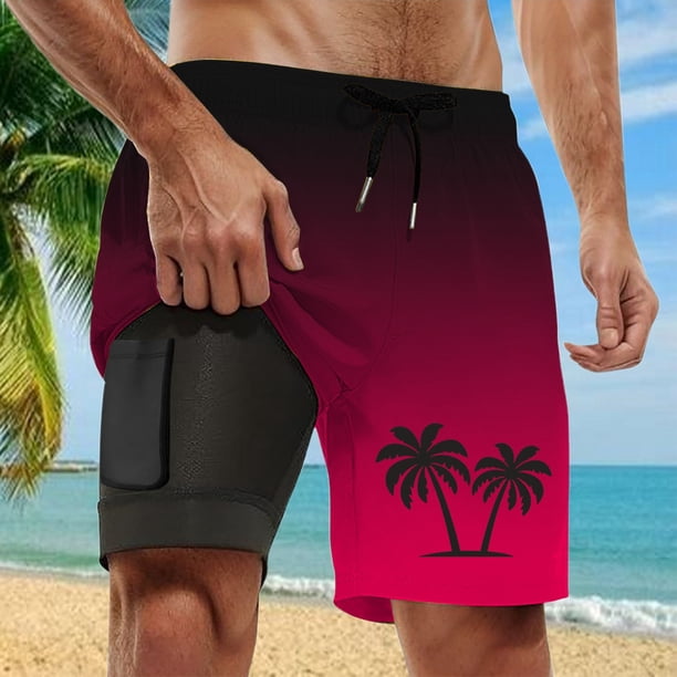 WILLBEST Bañador Deportivo Corto para Hombre, con Forro de Compresión y Entrepierna, con Bolsillos, 769