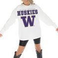 thumbnail image 2 of Women's Gameday Couture White Washington Huskies Big Goals Oversized Long Sleeve T-Shirt, 2 of 5