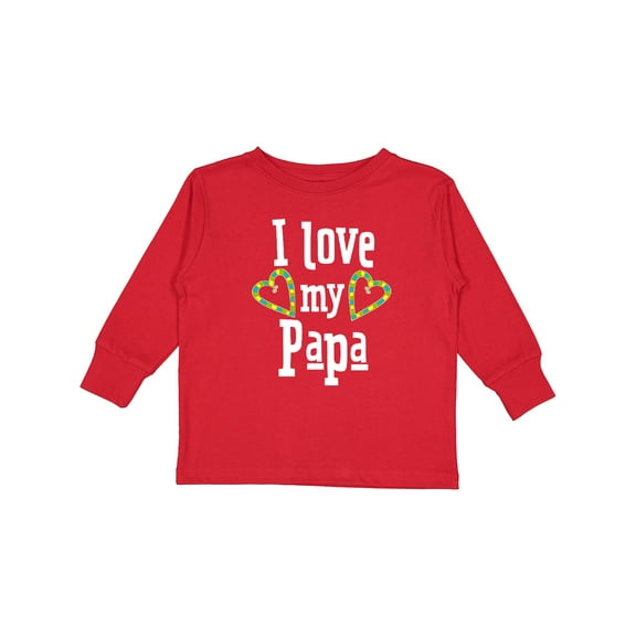 Inktastic I Love my Papa- hearts Boys or Girls Long Sleeve Toddler T-Shirt