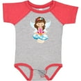 thumbnail image 3 of Inktastic Cute Fairy, Brown Hair, Fairy Sitting On Mushroom Girls Baby Bodysuit, 3 of 5