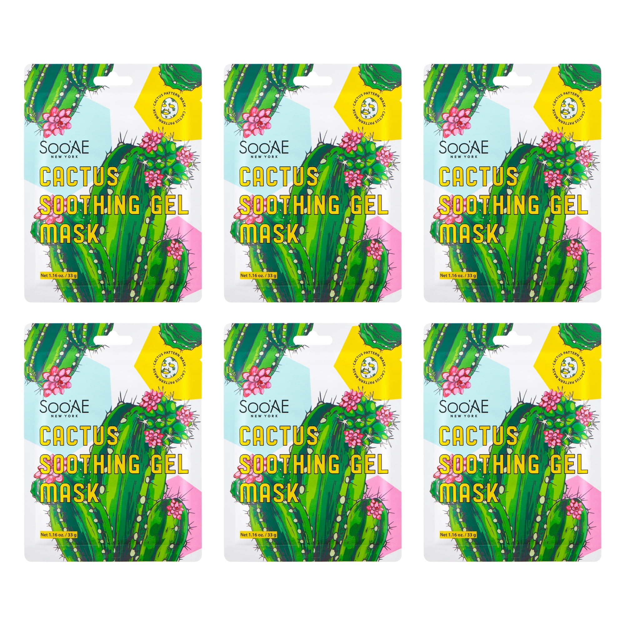 Soo'AE Cactus Soothing Sheet Mask - 6 pcs