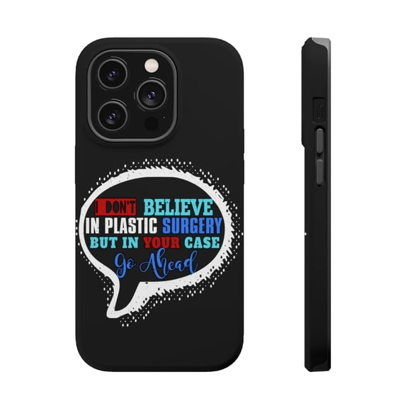 DistinctInk MagSafe Tough Case for Apple iPhone 15 Pro (6.1" Screen) - Plastic Surgery Go Ahead - Raised Bezel Screen Guard