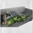 thumbnail image 6 of Forest Soft Flannel Fleece Blanket, Green and Black Rainforest Tree Branches in Spring and Winter Woodland Collage, Cozy Plush for Indoor and Outdoor Use, 50" x 70", Green and White, by Ambesonne, 6 of 6