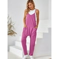thumbnail image 4 of Loose Cami Jumpsuit, Solid Casual Jumpsuit For Summer & Spring, Women's Clothing, 4 of 20