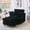 Black, variant on 36" Small Chaise Lounge Indoor, Modern Corduroy Sleeper Chair with Ottoman and Armrests, Single Sofa Chair with Thick Cushion for Living Room, Beige
