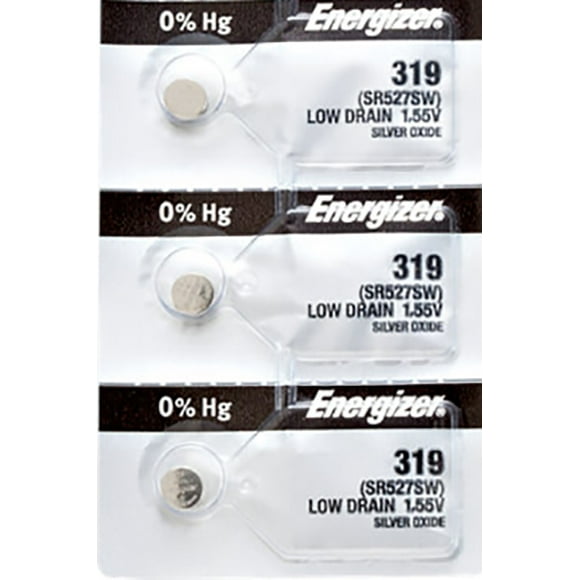 3 x Energizer 319 Watch Batteries, SR527SW Battery