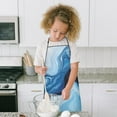thumbnail image 4 of Light Blue Marble Flow Pattern Kids Aprons for Girls and Boys,Adjustable Neck Strap Toddler Aprons for Kids Cooking Baking, 4 of 6
