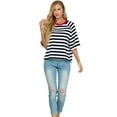 thumbnail image 6 of Cueply Tops for Women Summer Short Sleeve T Shirts Striped Design Fashion Crewneck Casual Loose Basic Tee Shirts, 6 of 9