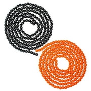 Orange and Black Pair-Set Wooden-Beaded Garlands - for Halloween Decor - Factory Direct Craft