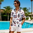 thumbnail image 3 of HELLHERO 250th Anniversary Eagle Breathable Men's Short Sleeve Shirt, Moisture Absorbing Skin Friendly Short Sleeve Blouse for Travel Outdoor Activities Vacation, 3 of 9