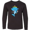 thumbnail image 3 of Inktastic Pirate Shark, Cute Shark, Little Shark, Blue Shark Long Sleeve Youth T-Shirt, 3 of 5