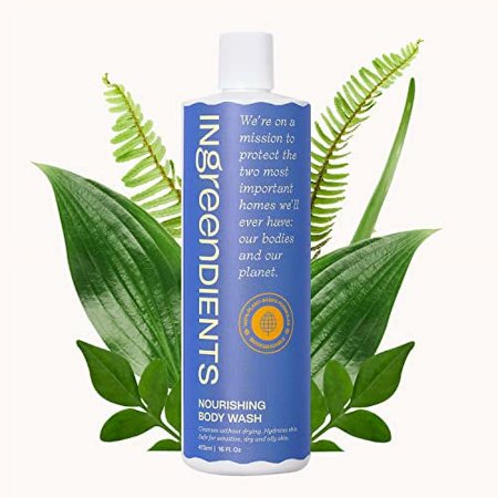 Ingreendients Natural Body Wash With Organic Ingredients - Moisturizing For Dry and Sensitive Skin, Organic Body Wash, Vegan Body Wash, Paraben Free Body Wash, Cruelty Free, Sulfate Free, Betaine Free