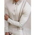 thumbnail image 4 of New Trending Men Long Sleeve Zipper Polo Shirt , Men Sport Casual Business Polo Shirt ., 4 of 5