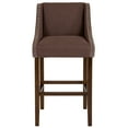 thumbnail image 3 of Flash Furniture Carmel Series 30" High Transitional Walnut Barstool with Accent Nail Trim in Brown Fabric, 3 of 5