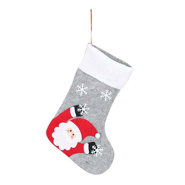 Kmbangi Christmas Cartoon Patterns Sock Shaped Gift Bag Ornament with Lamp