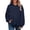 Navy, variant on Zip Up Hoodie Jacket Womens Fashion Fall with Pockets Textured Solid Casual Loose Hooded Sweat Coat Outerwear (XL, Navy)