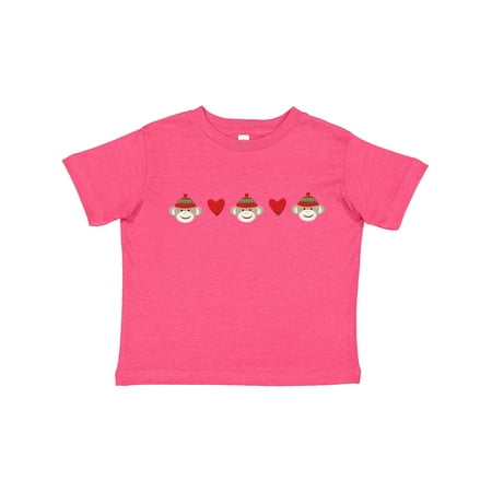 

Inktastic Sock Monkey Heart Border Gift Toddler Boy or Toddler Girl T-Shirt