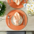 thumbnail image 3 of Braided Placemats for Dining Table Set of 6 - Round 15 inch Woven Heat Resistant Non-Slip Kitchen Table Mats, Orange, 3 of 7