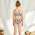 thumbnail image 4 of Girl Cute Cow Print Criss Cross Bikini Wrap Knot Side Swimsuit Bathing Suit 8-14 Years, 4 of 9