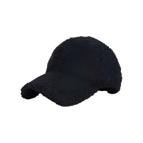 TELOLY Fuzzy Sherpa Baseball Caps for Women Teddy Fleece Hip Hop Ball Caps Solid Color Warm Winter Adjustable Travel Hats