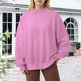 thumbnail image 2 of idosla Womens Oversized Sweatshirts Turtleneck Pullover Long Sleeve Hoodies Tops Fall Fashion Outfits 2025 Clothes (Pink, L), 2 of 4