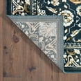 thumbnail image 4 of HomeRoots 508380 2 x 8 ft. Navy Caramel & Ivory Oriental Power Loom Stain Resistant Runner Area Rug, 4 of 5