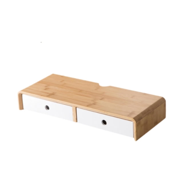 Soporte elevador de bambú para monitor, soporte para smartphone, organizador de cables y soporte elevador para portátil. 50cmx20cmx8cm
