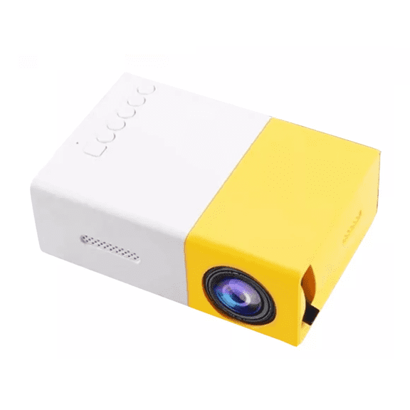 Proyector Portátil Pequeño Hd De 1080p Y 1500  Amarillo con Blanco