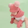 thumbnail image 5 of 3 Pcs Kids Winter Knitted Beanie Hat Scarf Gloves Set Warm Soft Thick Fleece Lining for Girls 1-10 Years, 5 of 8