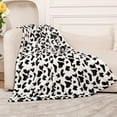 thumbnail image 4 of Teler White Cow Print Fleece Throw, 40 in x 60 in, 4 of 7