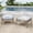 Blue, variant on Outdoor Sectional Sofa Patio Conversation Set Wicker Loveseat with Coffee Table All Weather Rattan Furniture for Backyard Porch Balcony Deck, Blue