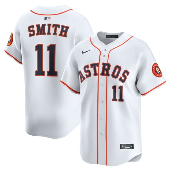 Men's Nike Cam Smith #11 White Houston Astros Home Limited Player Jersey