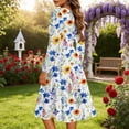 thumbnail image 2 of TaTaai Ladies Solid Color Casual Long Sleeve Dress Crew Neck Loose Silhouette Mid Calf Length Soft Polyester Dress for Daily Home Loungewear Spring Summer Gift, 2 of 7