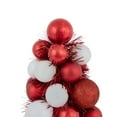thumbnail image 4 of Northlight 3-Finish Shatterproof Ball Christmas Tree with Tinsel - 15.75" - Red and White, 4 of 5